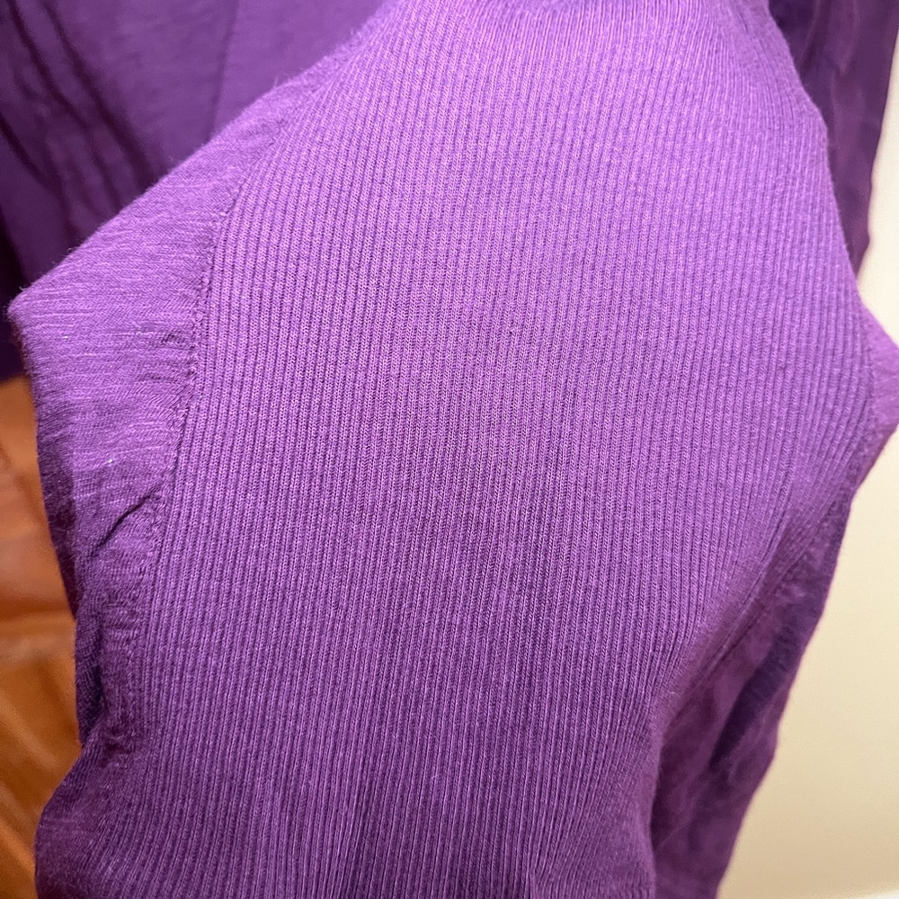 James Perse Three Quarter Sleeve Purple Button-Up Top - Picture 8 of 12